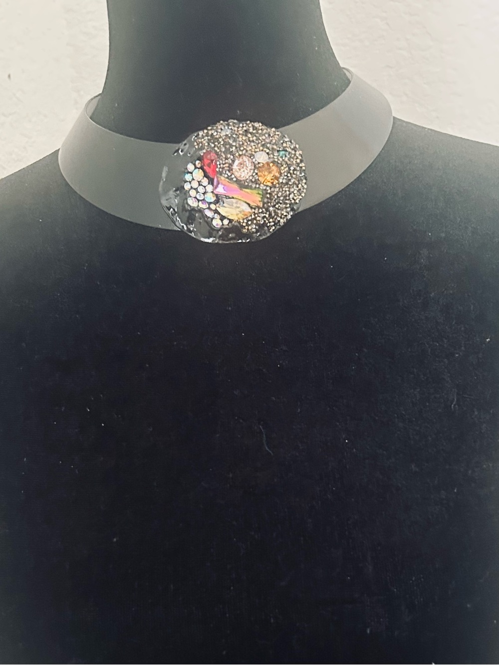 Multicolor Crystal Statement Choker Necklace